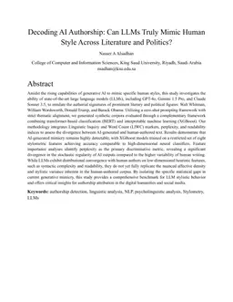 Decoding AI Authorship: Can LLMs Truly Mimic Human Style Across Literature and Politics?