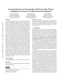 Security Barriers to Trustworthy AI-Driven Cyber Threat Intelligence in Finance: Evidence from Practitioners
