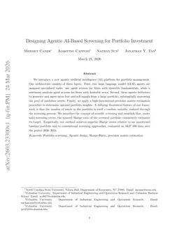 Designing Agentic AI-Based Screening for Portfolio Investment