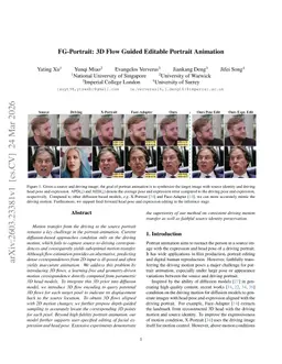 FG-Portrait: 3D Flow Guided Editable Portrait Animation