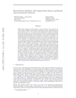 Beyond Preset Identities: How Agents Form Stances and Boundaries in Generative Societies