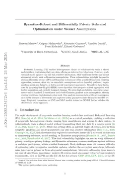 Byzantine-Robust and Differentially Private Federated Optimization under Weaker Assumptions