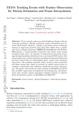 TETO: Tracking Events with Teacher Observation for Motion Estimation and Frame Interpolation