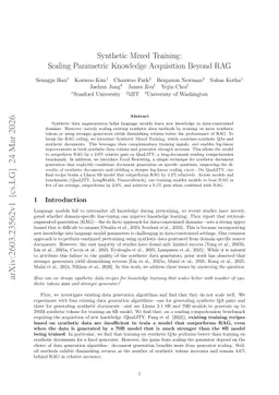 Synthetic Mixed Training: Scaling Parametric Knowledge Acquisition Beyond RAG