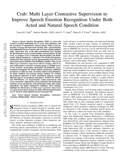 Crab: Multi Layer Contrastive Supervision to Improve Speech Emotion Recognition Under Both Acted and Natural Speech Condition