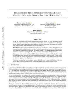 BeliefShift: Benchmarking Temporal Belief Consistency and Opinion Drift in LLM Agents