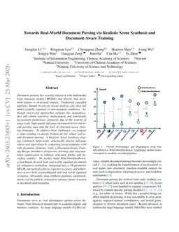 Towards Real-World Document Parsing via Realistic Scene Synthesis and Document-Aware Training