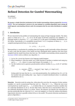 Refined Detection for Gumbel Watermarking